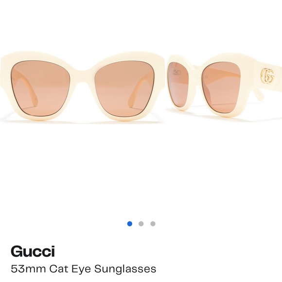 Gucci cat eye cream with rose tint sunglasses - Picture 1 of 1